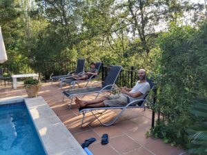 permaculture practice martin and roman poolside