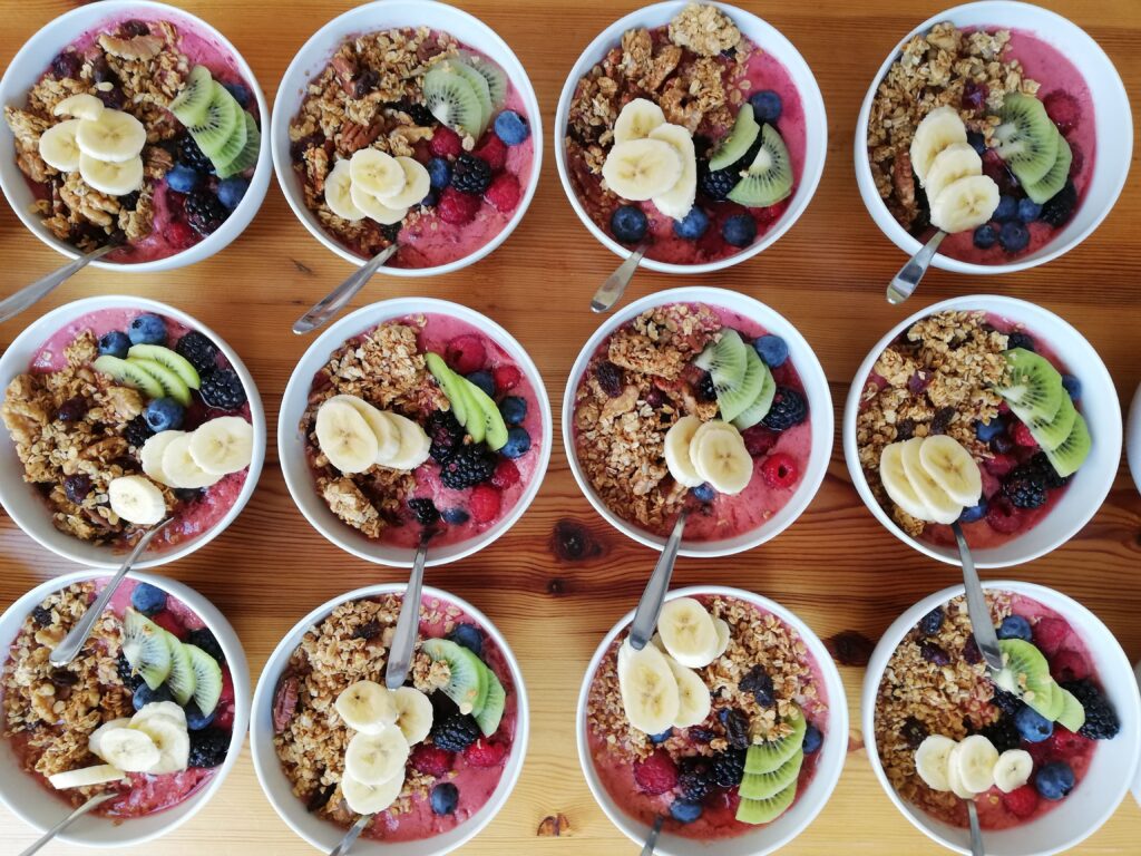Mike's vegan muesli bowls for a yoga retreat in 2020
