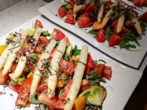 White asparagus escalivada salad at La Bruguera